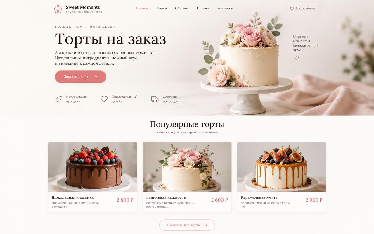 Сайт для кондитера